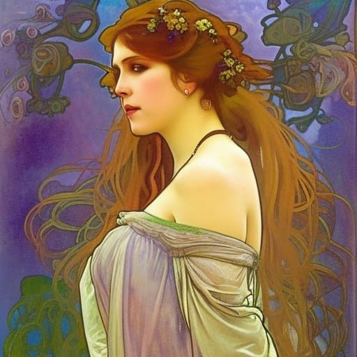 Stevie Nicks in Art Nouveau Floral Portrait