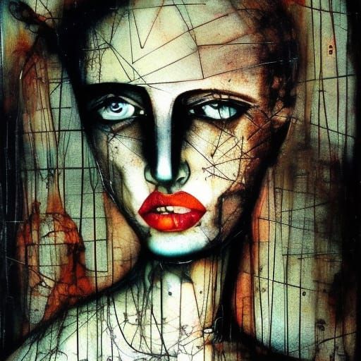 Surreal Claymation Portrait with Ink Drips