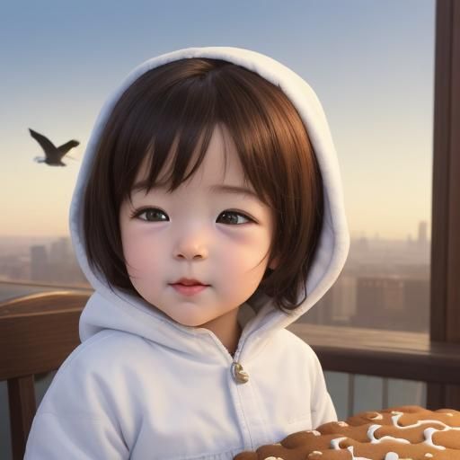 Surreal Snowman Shark Dreamscape in Impressionistic Style