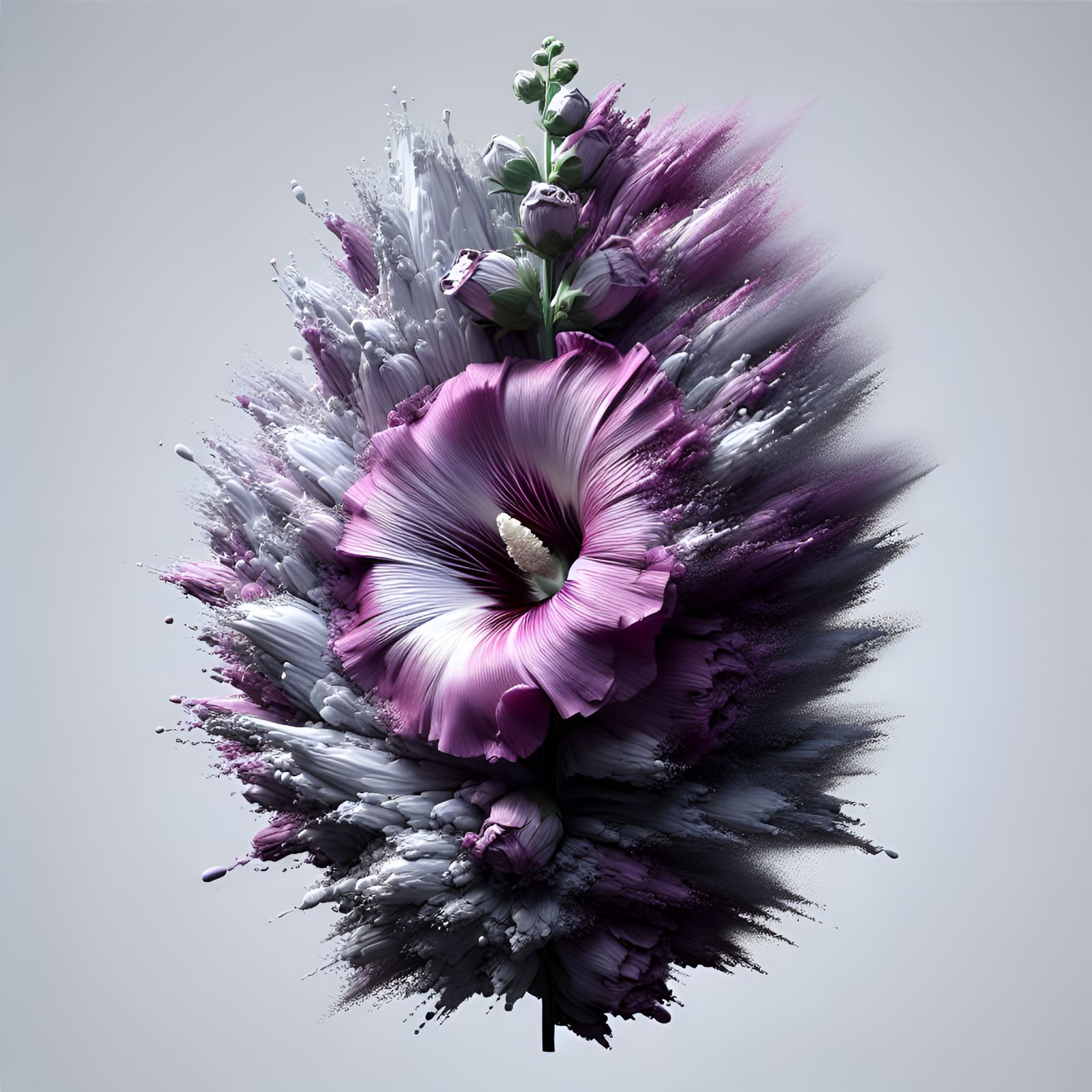 Holyhock stem meets love