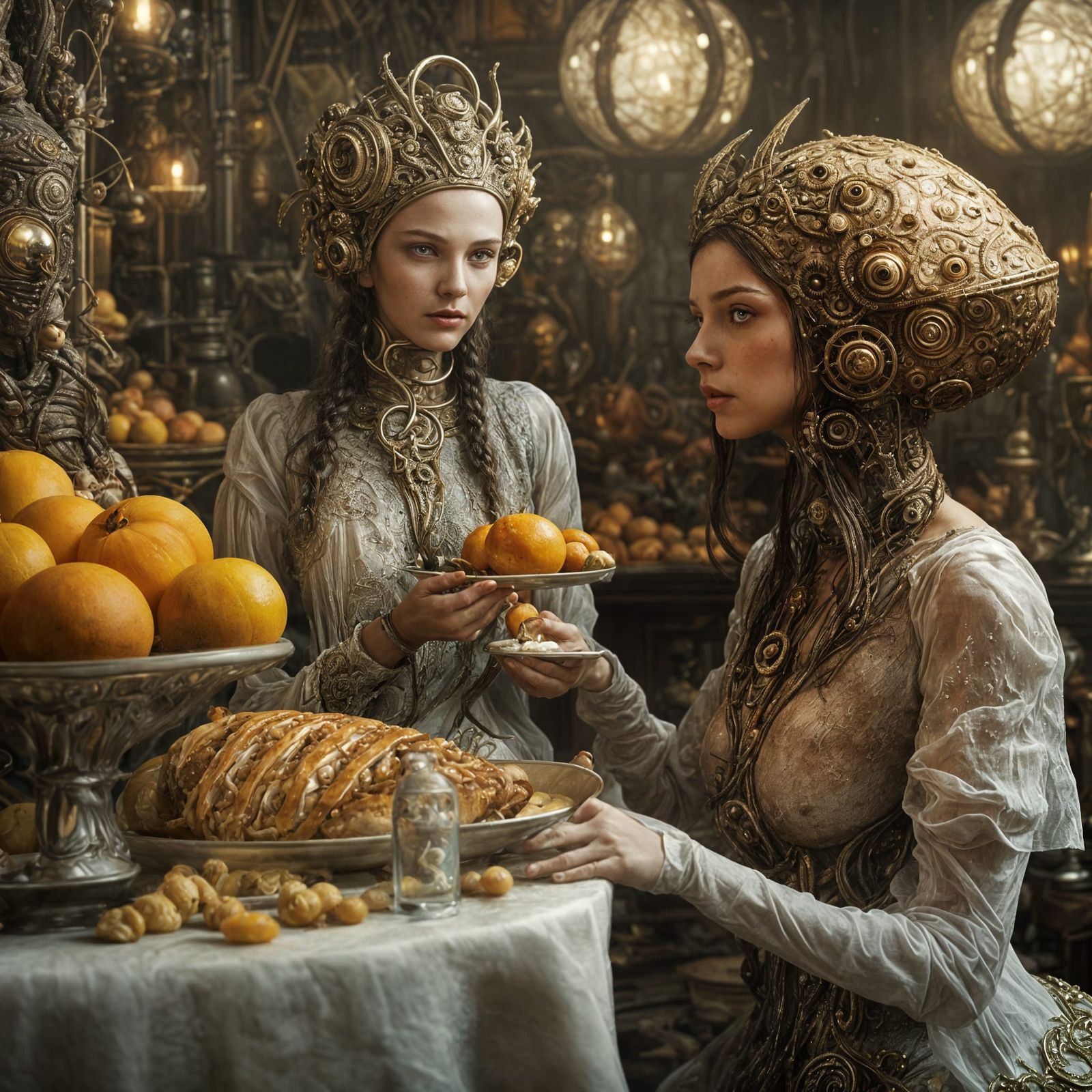 Bizarre Futuristic Feast: Magical Realism in 8k