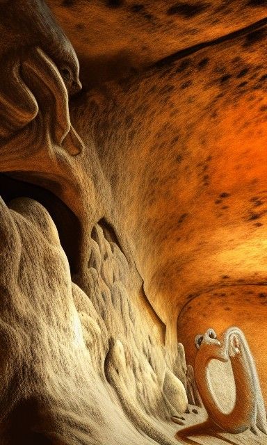 Ancient Cave Drawings in the style of Dr. Seuss 16k resolution PoD hyper detailed storybook illustration depth of field ...
