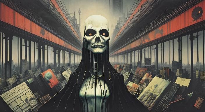 Demonic Figure in Glitched VHS Analog Horror Style