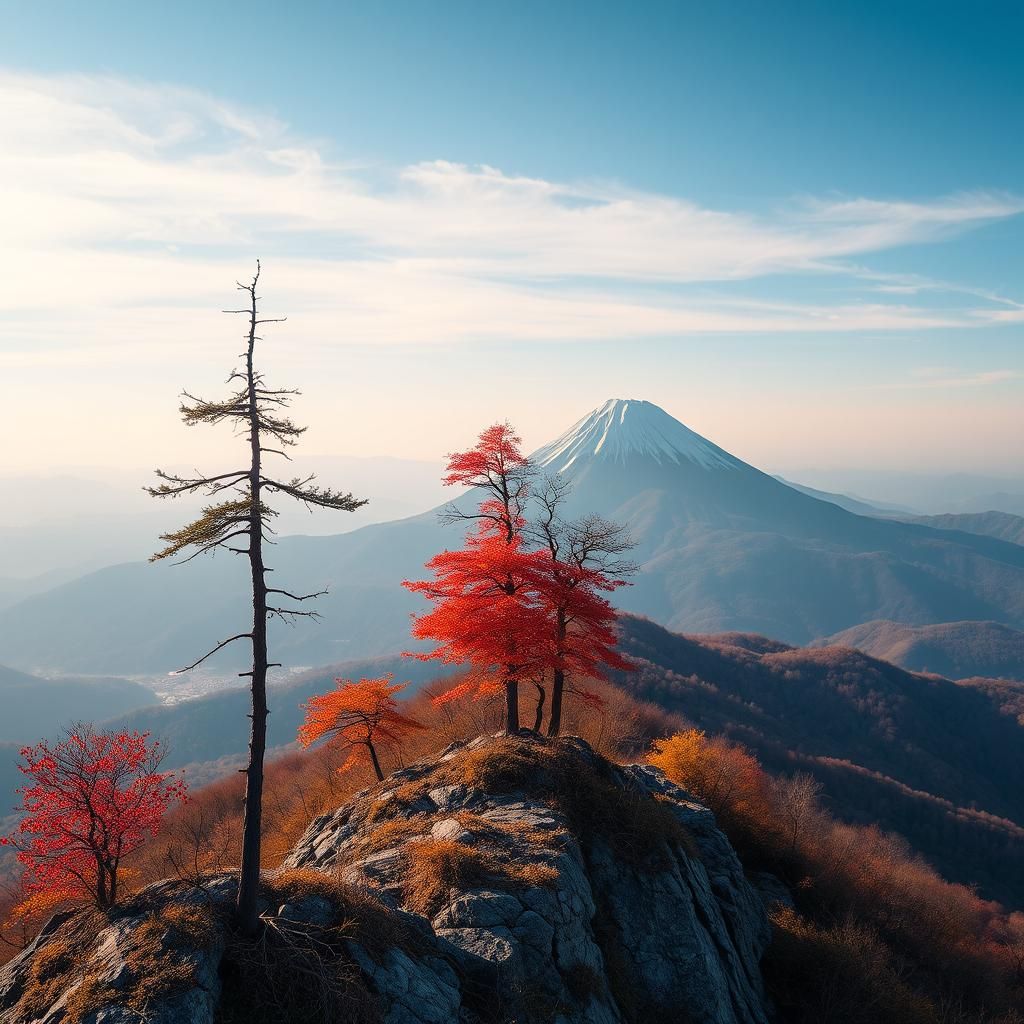 Autumn Mountain Peak in Natural Light