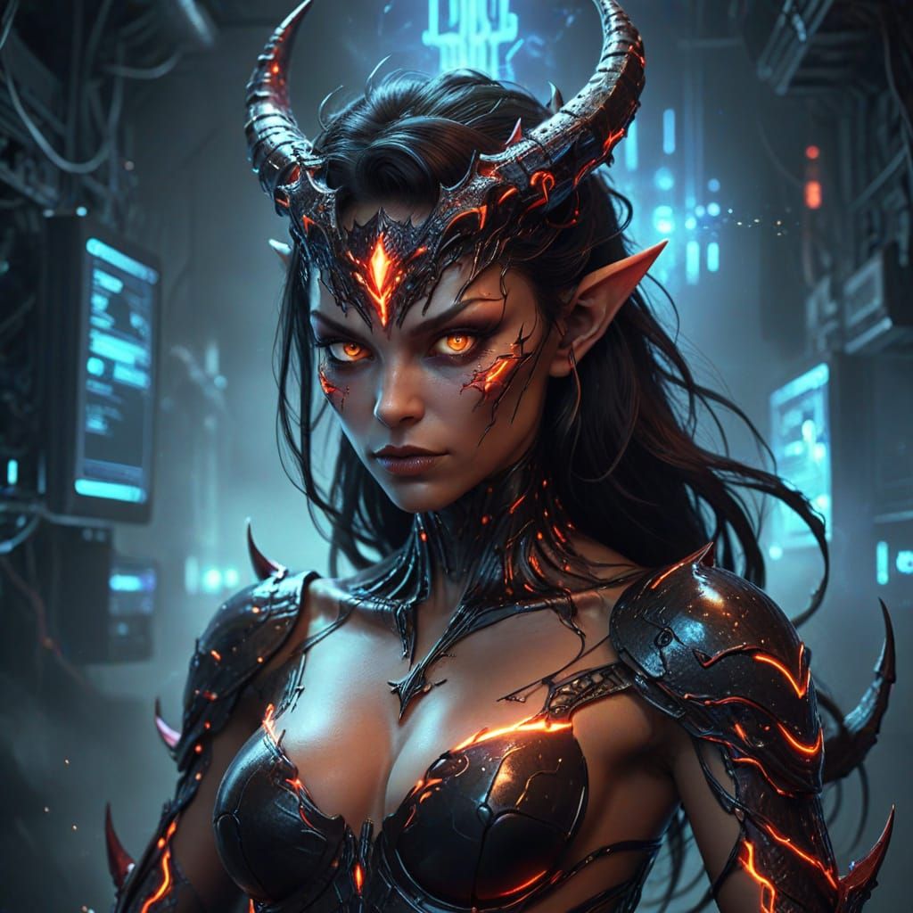Digital Demoness Explores Deep Cyberspace