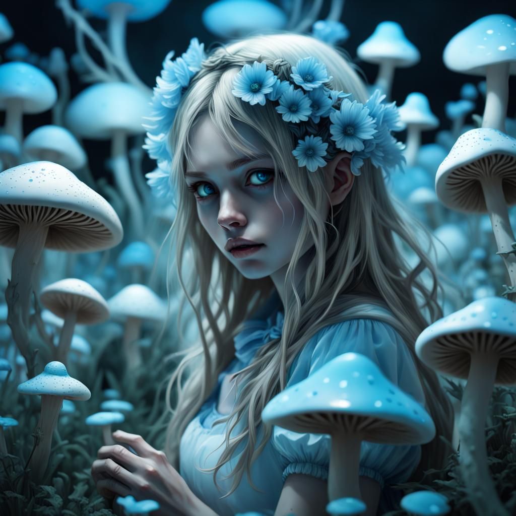 Alice in Wonderland's Bioluminescent Flower Maze