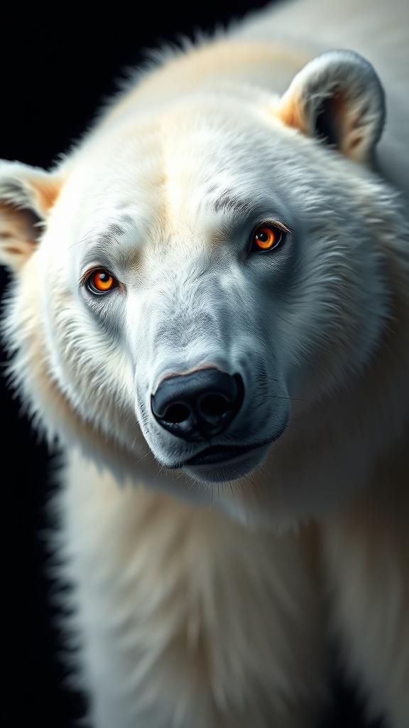 High-Contrast Portrait of a Polar Bear