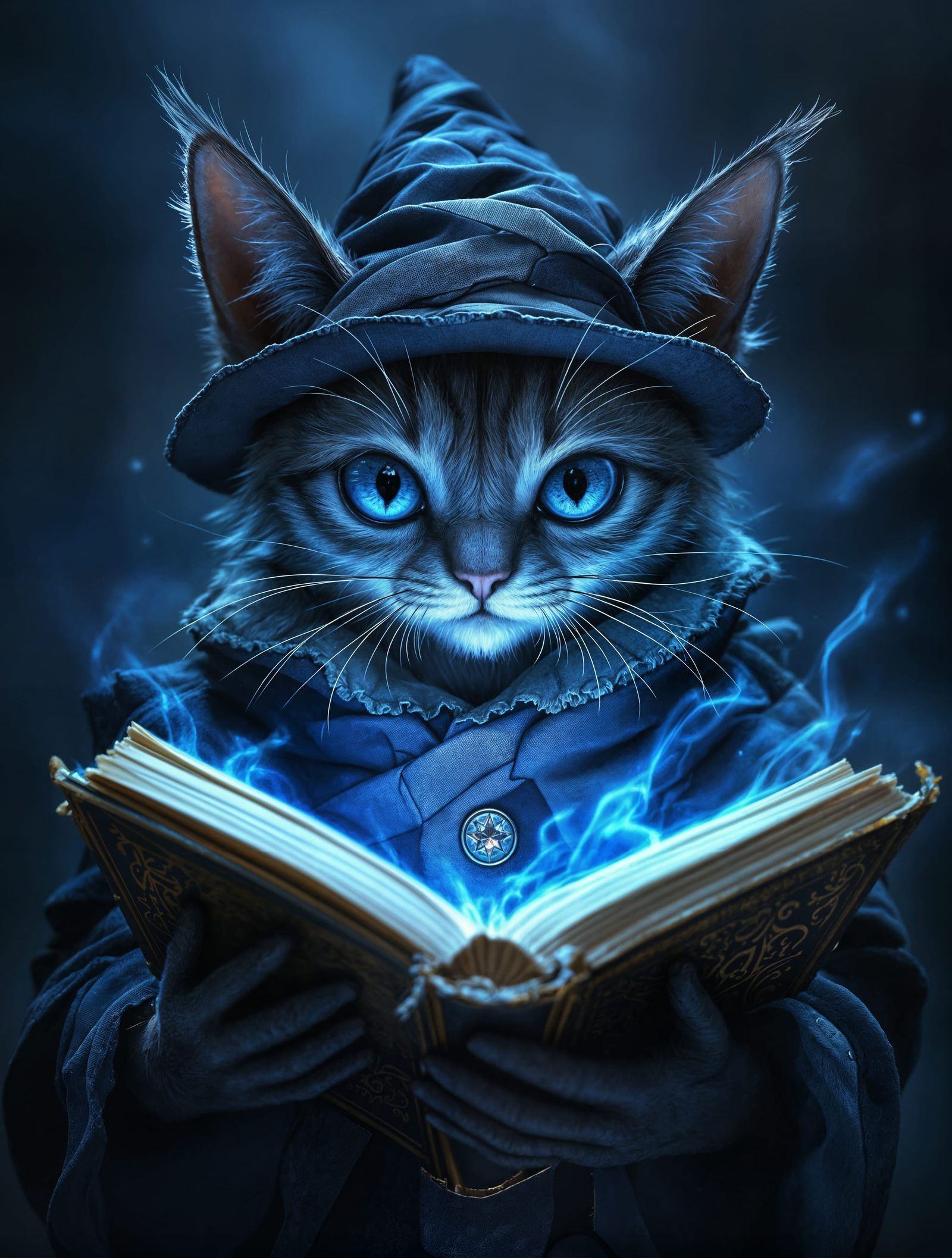 Enchanted Feline Sage in Mystic Aura