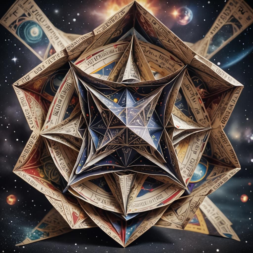 Cosmic Quantum Paper Fortune Teller in HDR