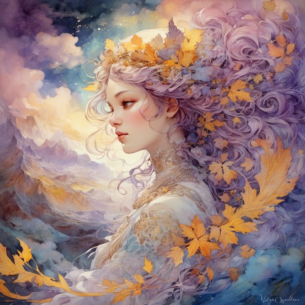Autumn Goddess in Magical Fantasy Matte Painting