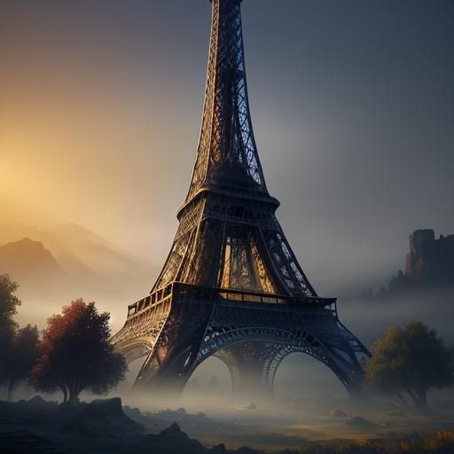 Eiffel Tower in Mystical Unreal Engine Fantasy
