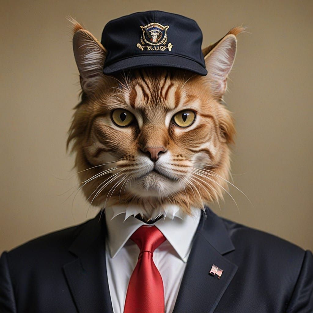 Donald Trump as a Feline Icon