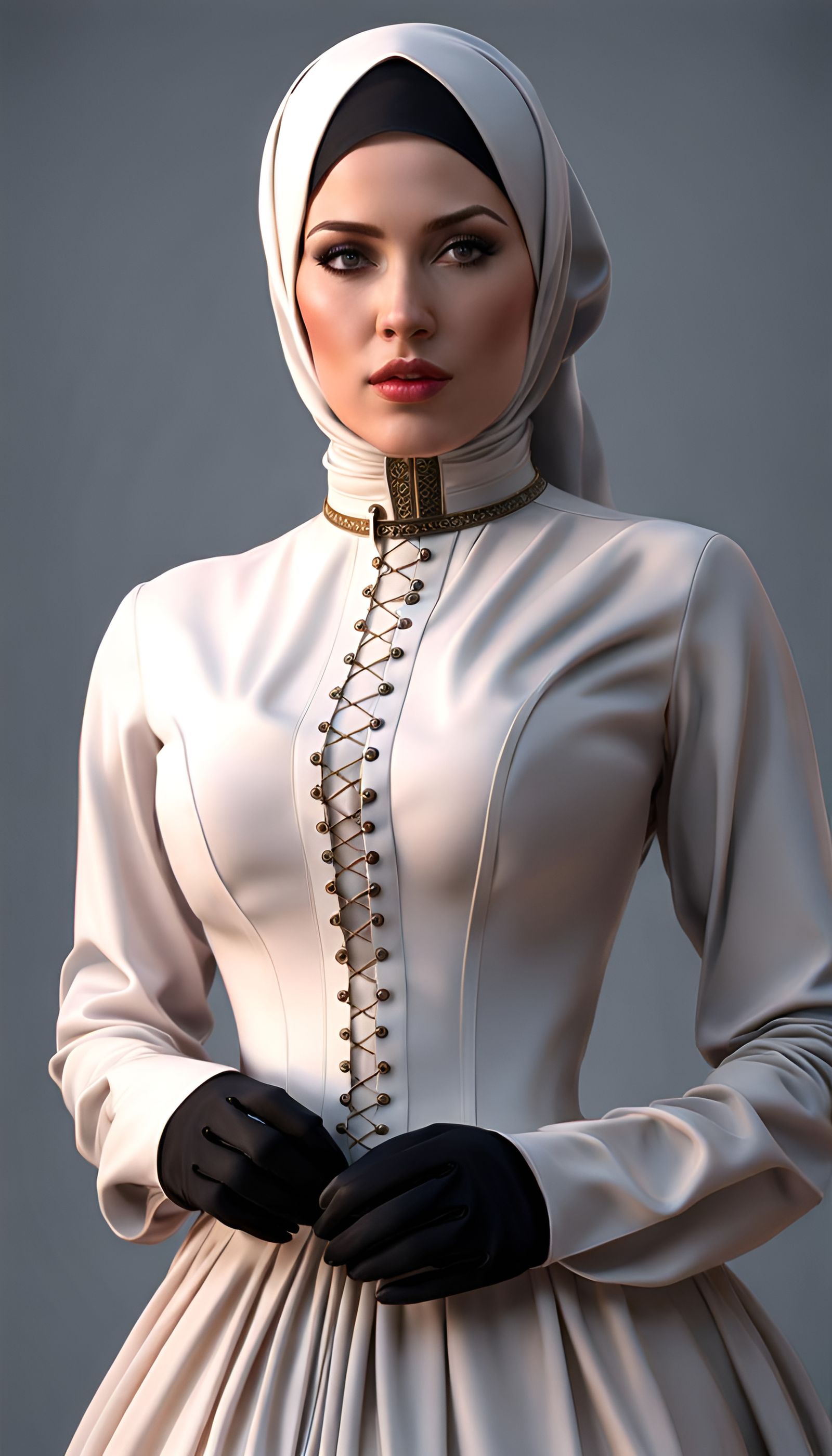 Victorian Woman in Modest Dress, Alluring Portrait