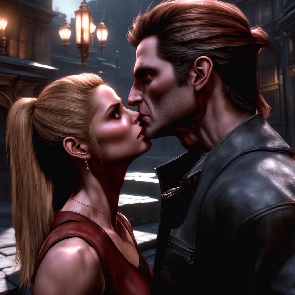 Vampire's Kiss: Hyper-Realistic 3D Cinematic Scene