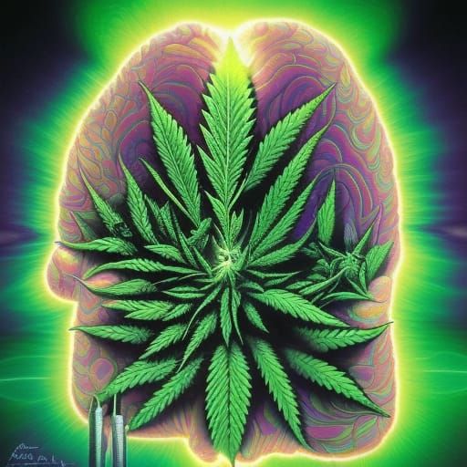 Marijuana Brain: Bioluminescent Hyperrealistic Mental Wellne...