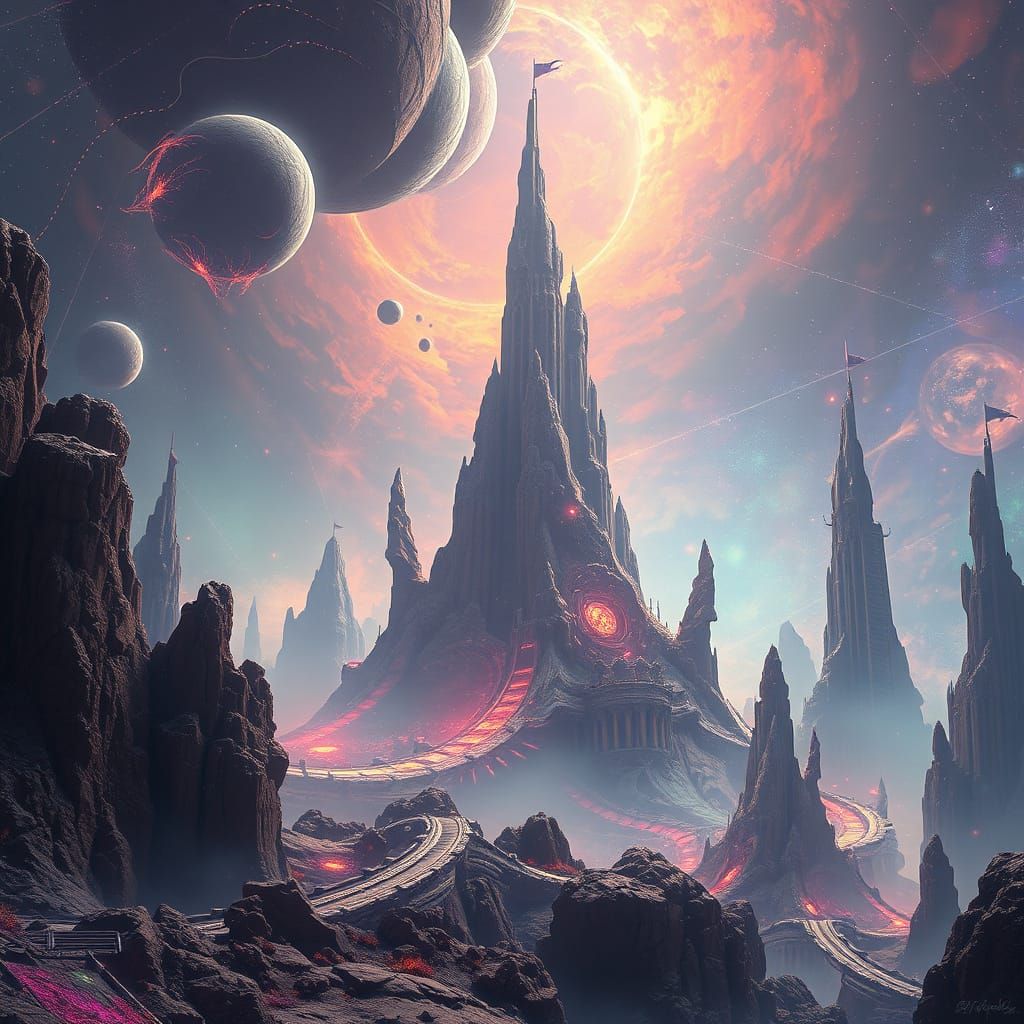 Ethereal Futuristic Dreamscape in Digital Art