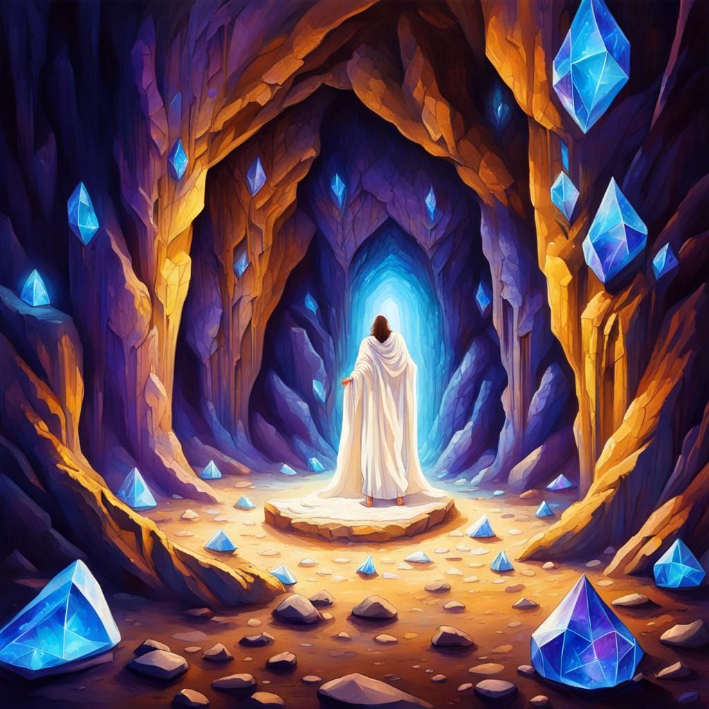 Glowing Crystals in Secret Underground Cavern