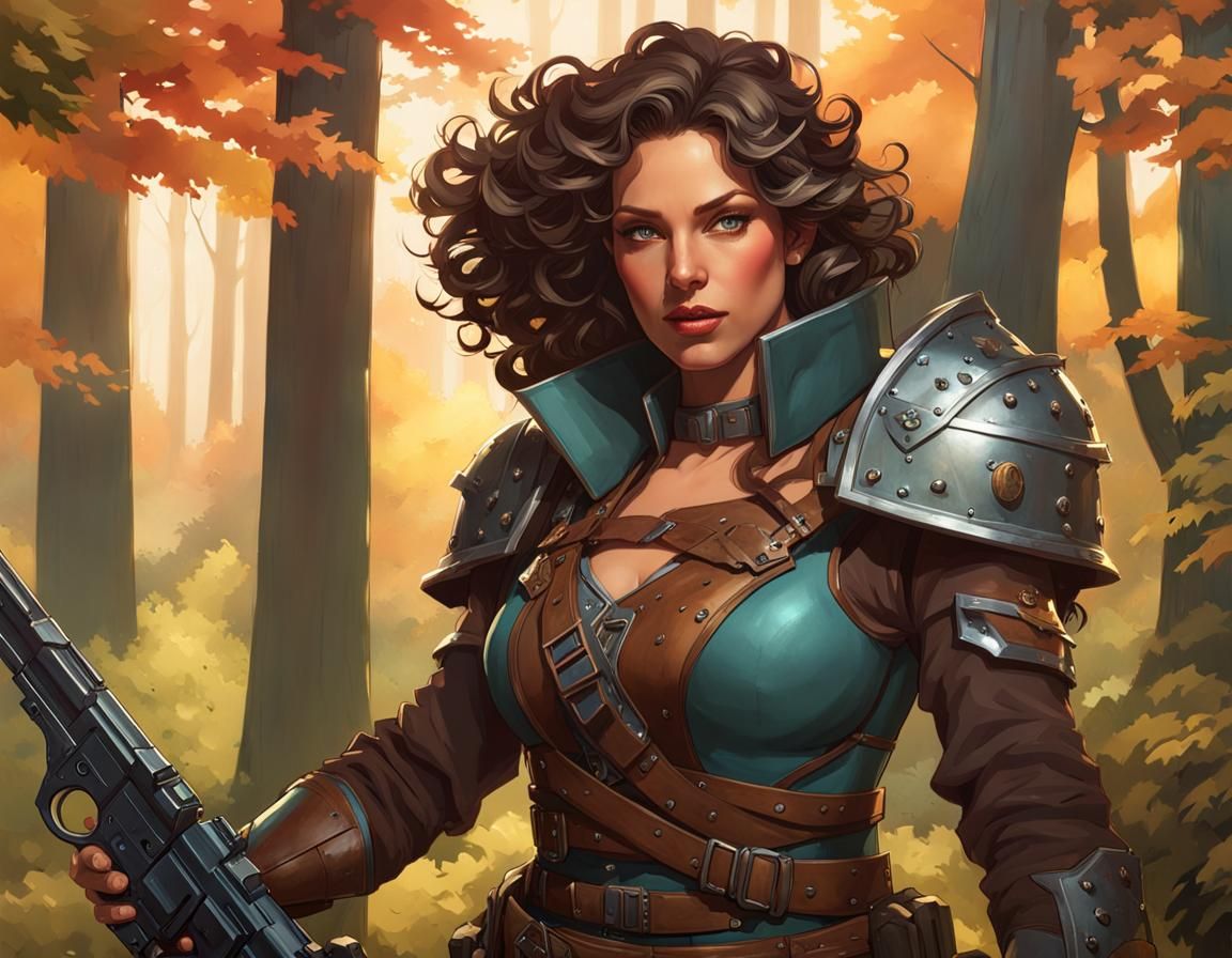 Fantasy Bounty Hunter Portrait in Digital Art Style