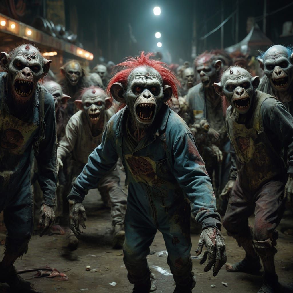 Carnival of Grotesque Monkey Clowns