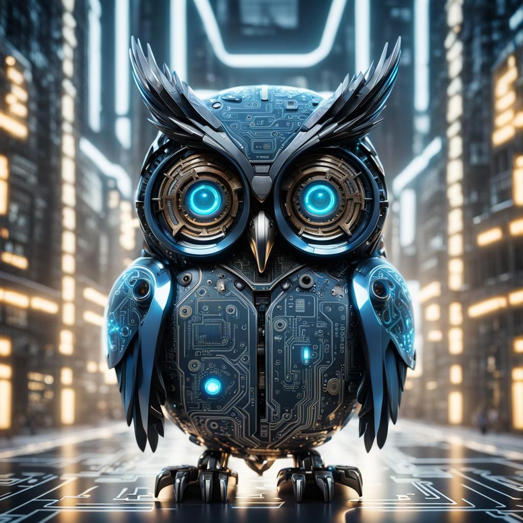 Blue Circuit Owl