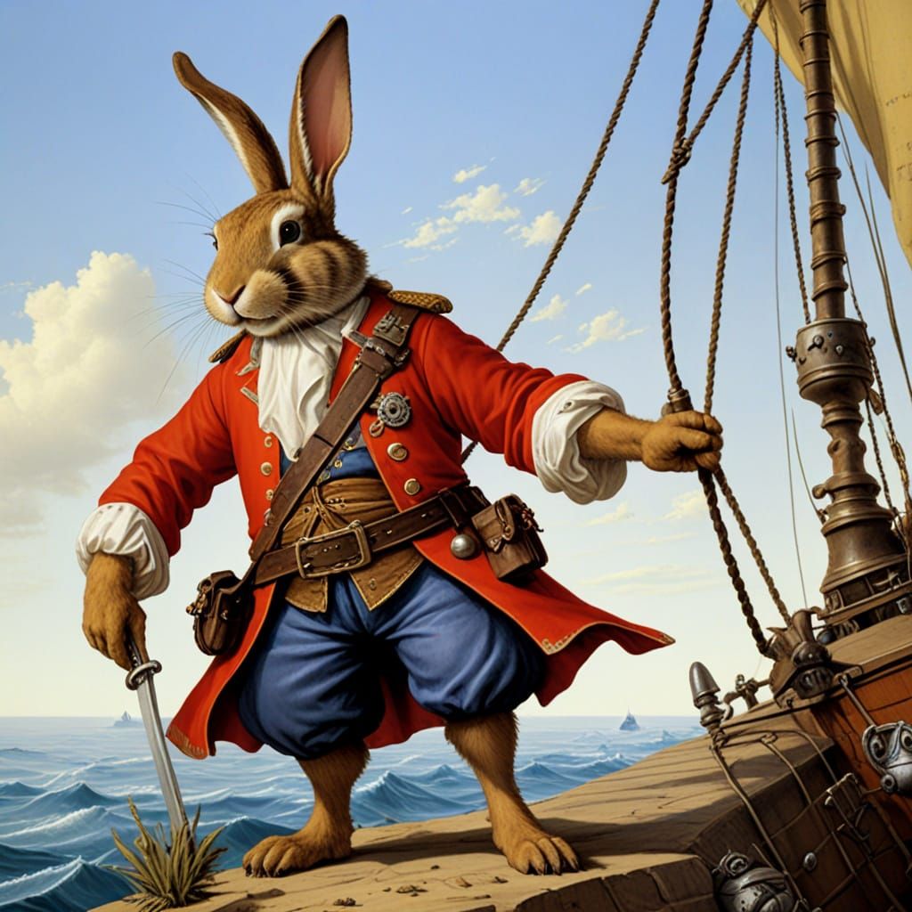 Giant Pirate Rabbit in Renaissance Constructivist Style