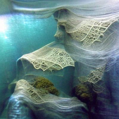 Underwater Lace Gown: Ethereal Vision