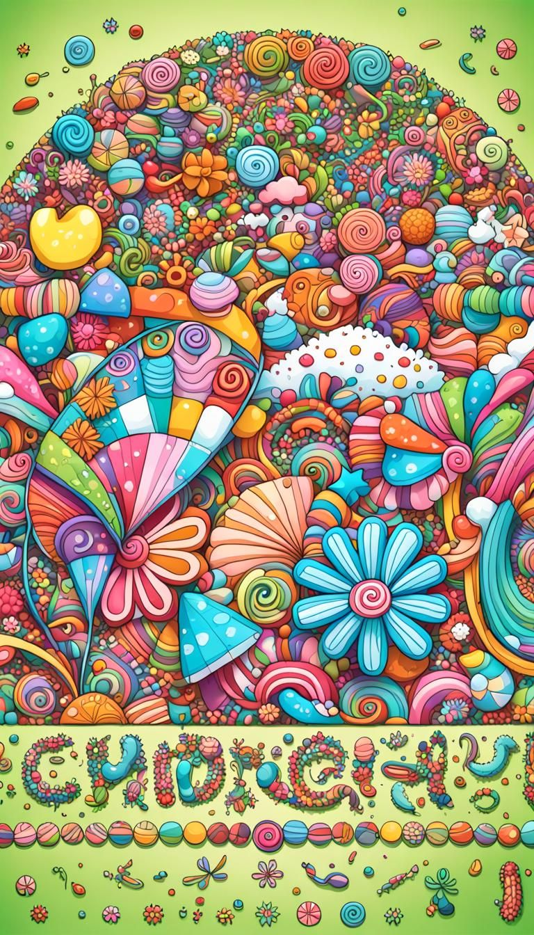 Whimsical Candy World Mandala