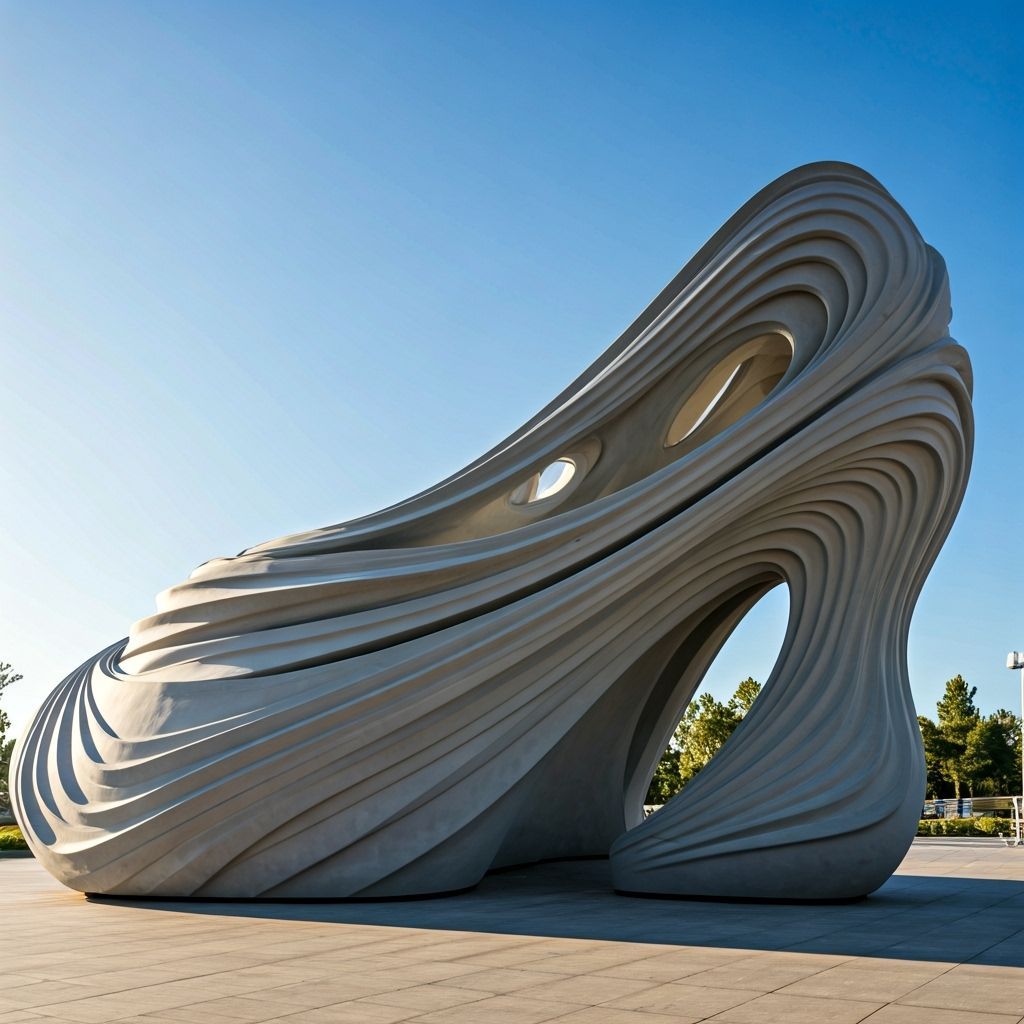 Surreal Sandal Sculpture in Modern Architectural Style