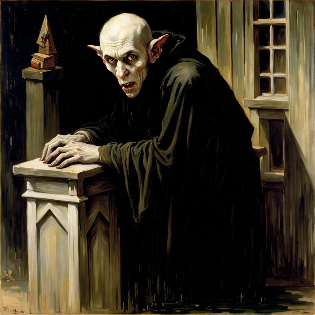 Nosferatu Horror in Bouguereau Style