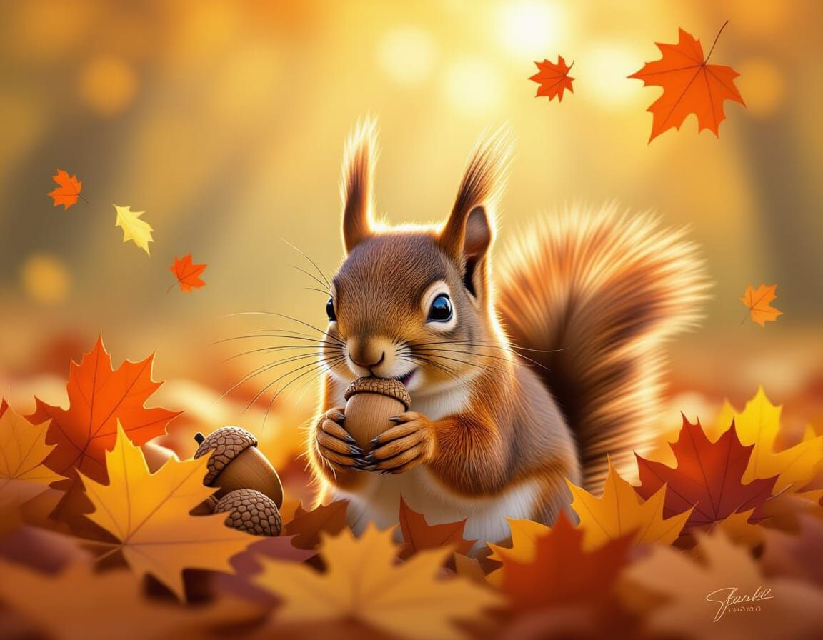 A mischievous red squirrel