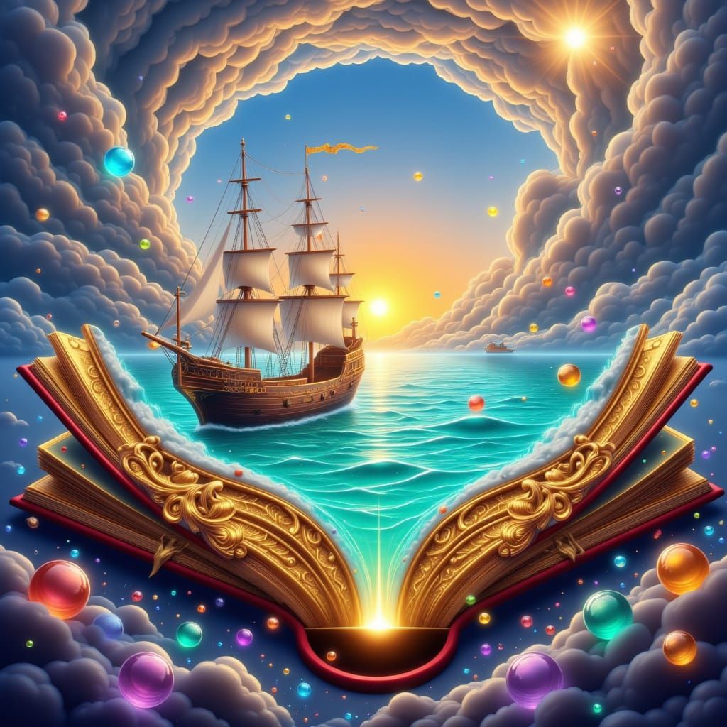 Magical Book Reveals Sailing Ship Adventure