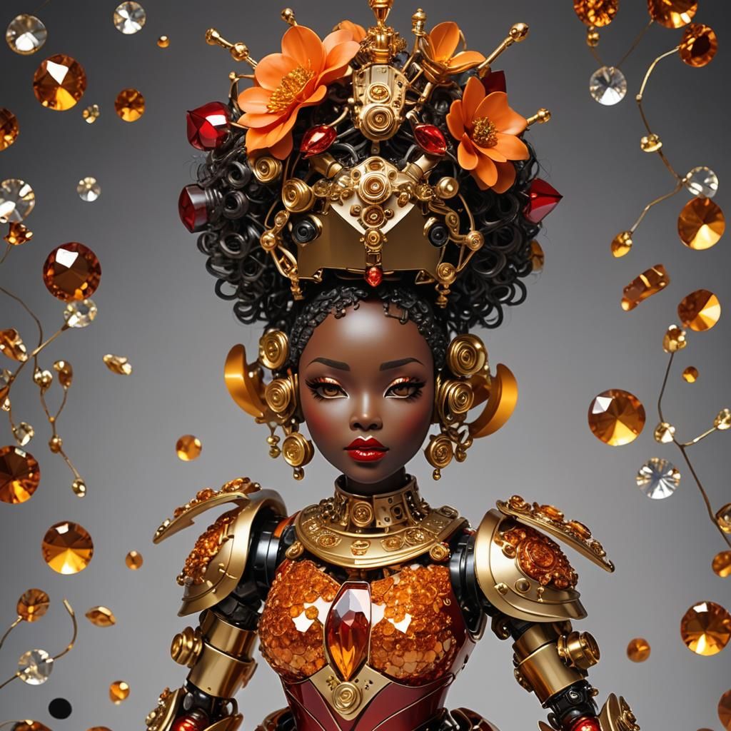 Floral Cyborg-Elf Glass-Figurine #14