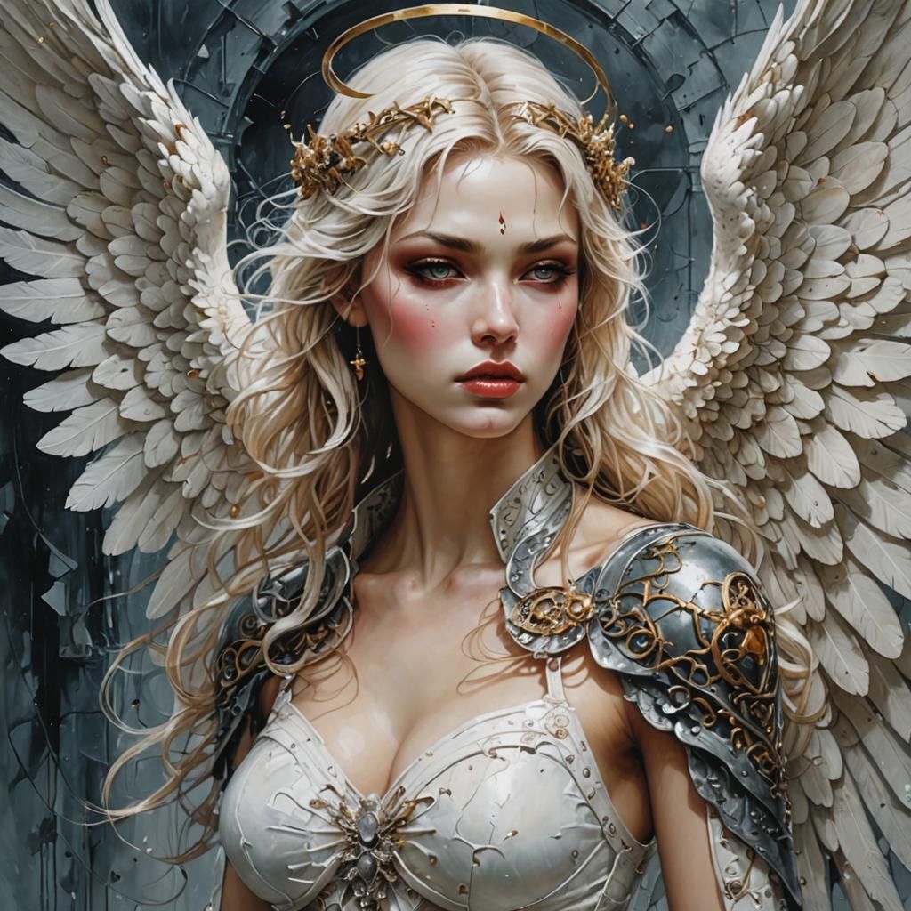 Angel of Broken Hearts in Surrealist Style