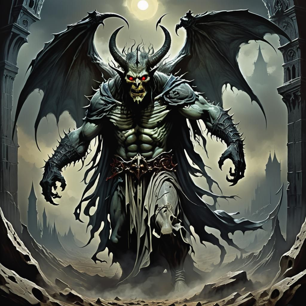 Horror Demon in Dark Fantasy Style