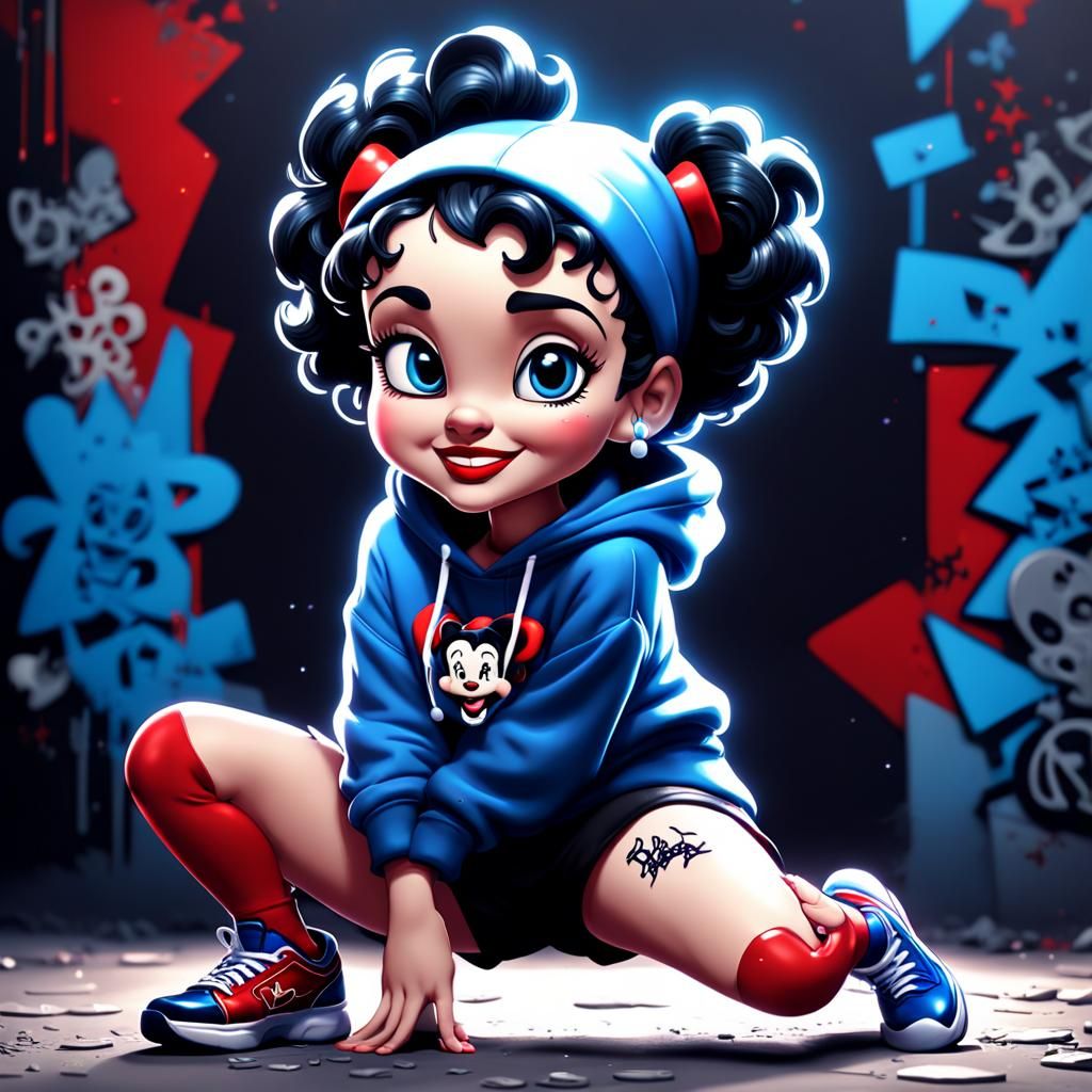 Betty Boop in Hip Hop Style 3D Art