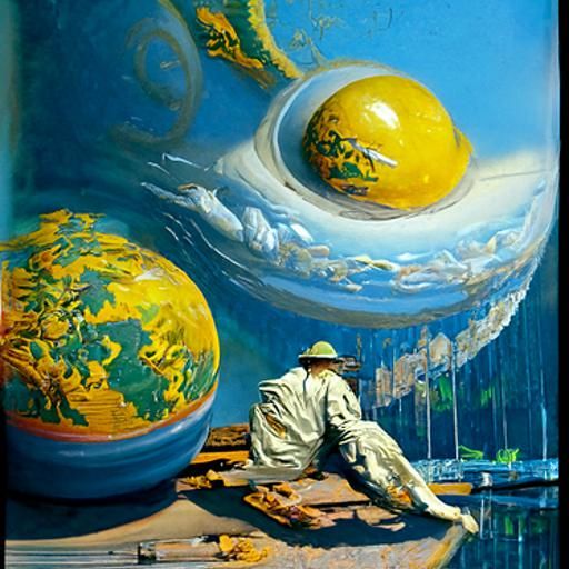 Utopia Oil Painting: Gurney Style Cityscape