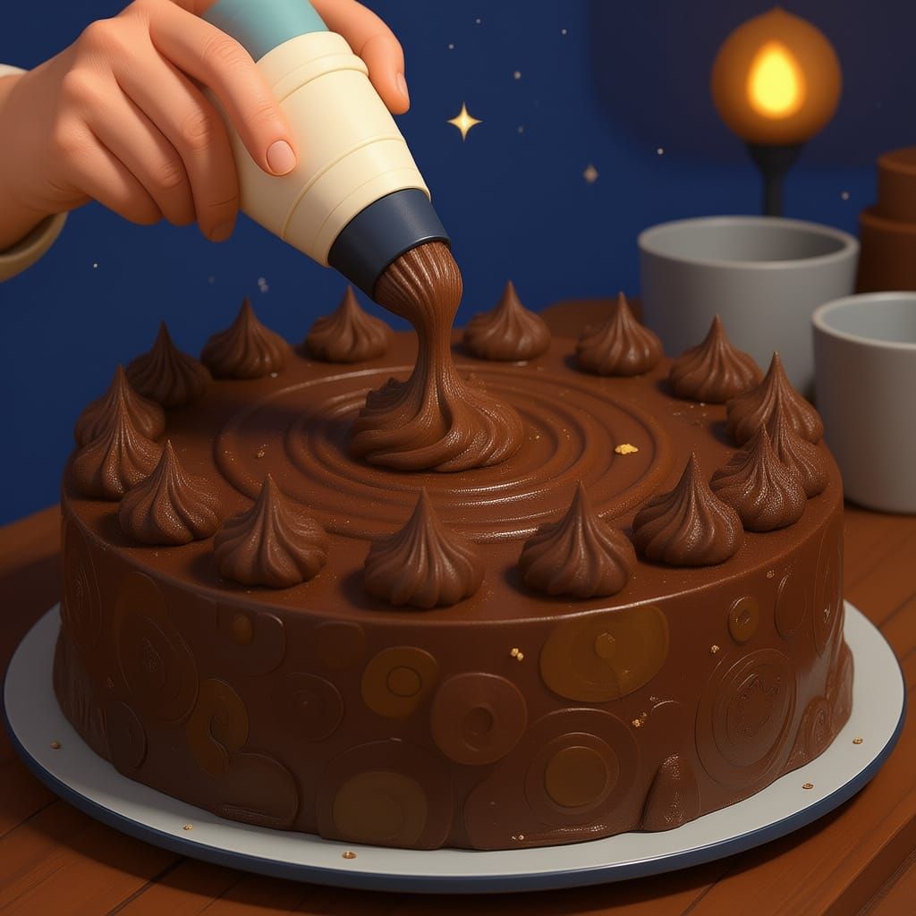 Humorous Cake Decoration Close-up