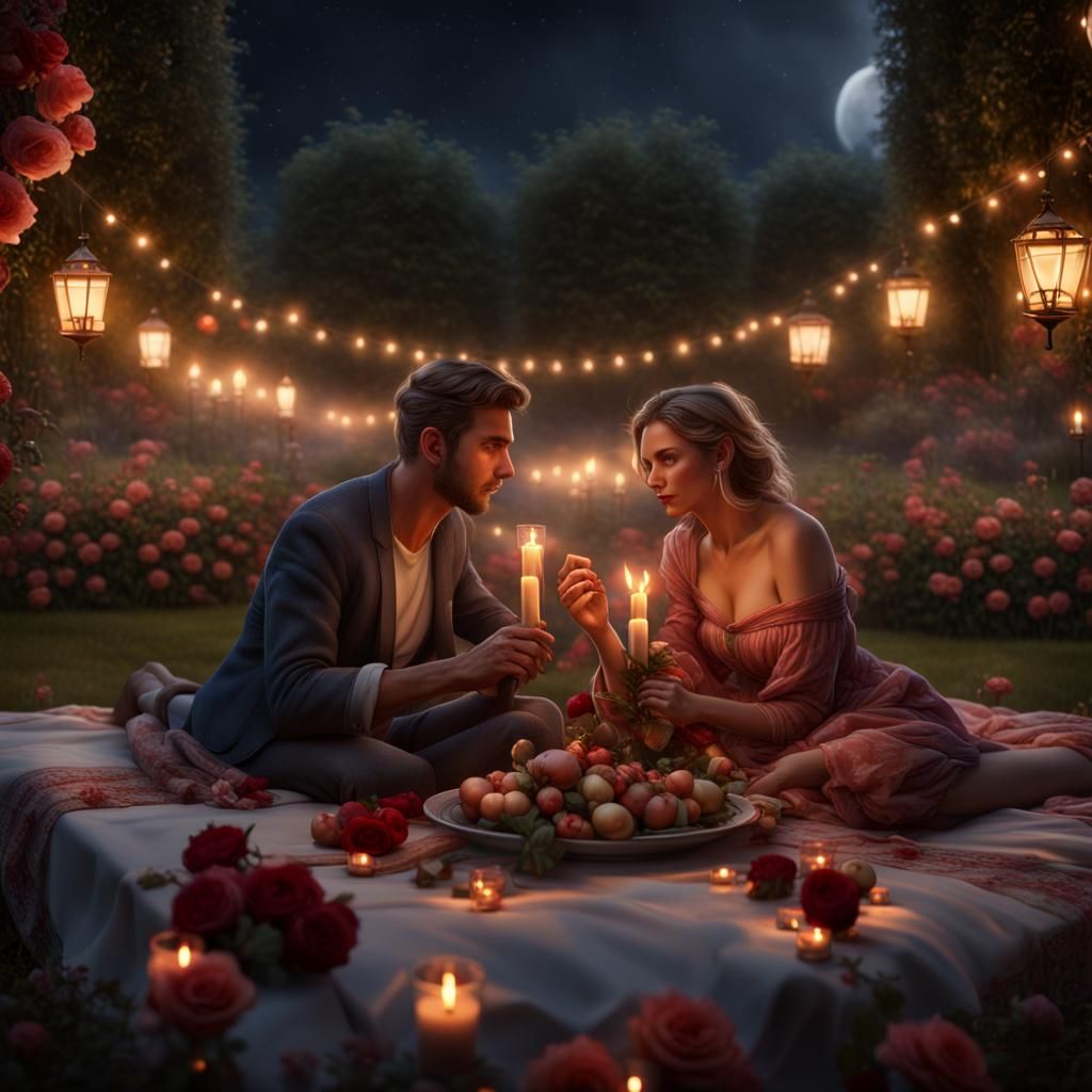 Cozy Candlelit Dinner Under the Stars