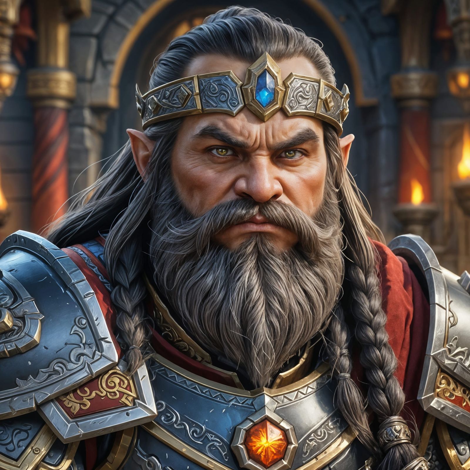 Dwarf General Portrait in Heavy Armor
