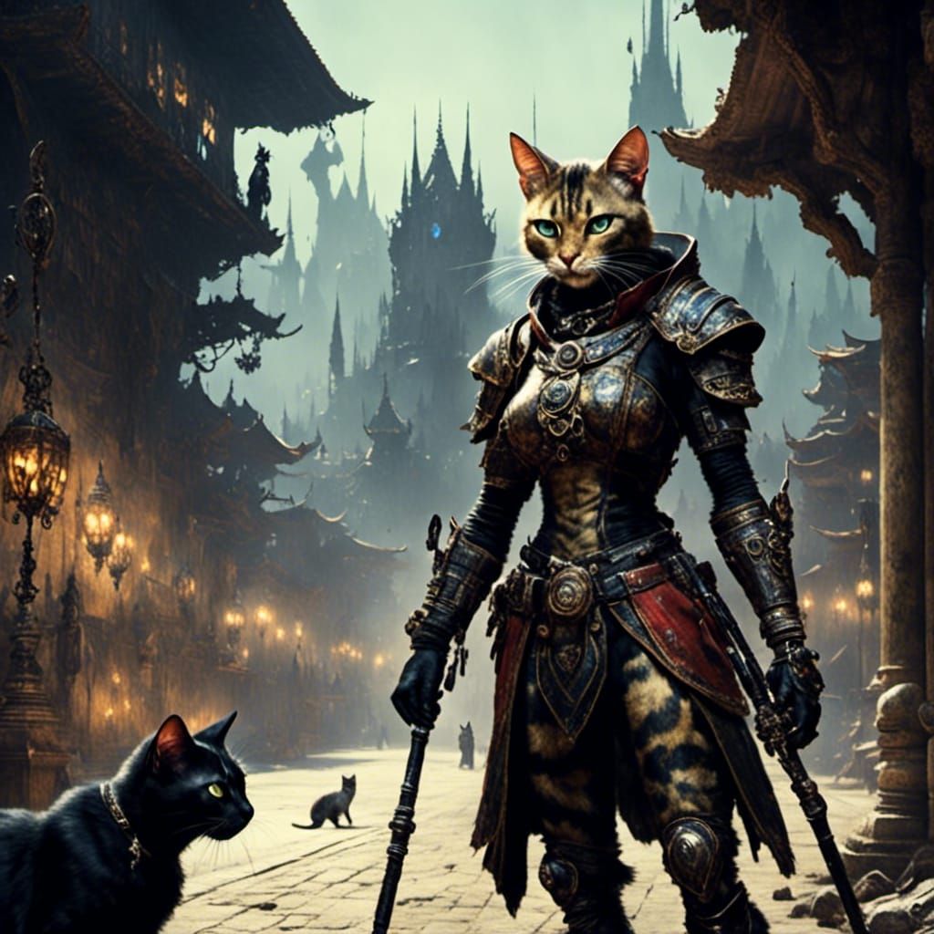 Khajiit Scene in Elsweyr with Cats