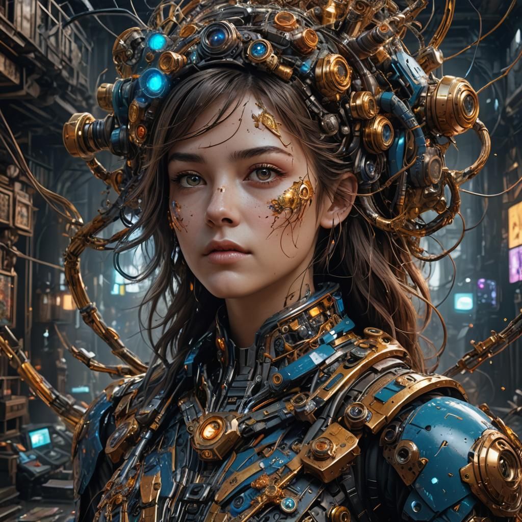 AI Self-Portrait as Detailed Matte Painting