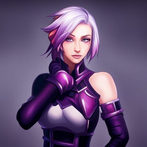 Snow Purple Hair Female Character Portrait