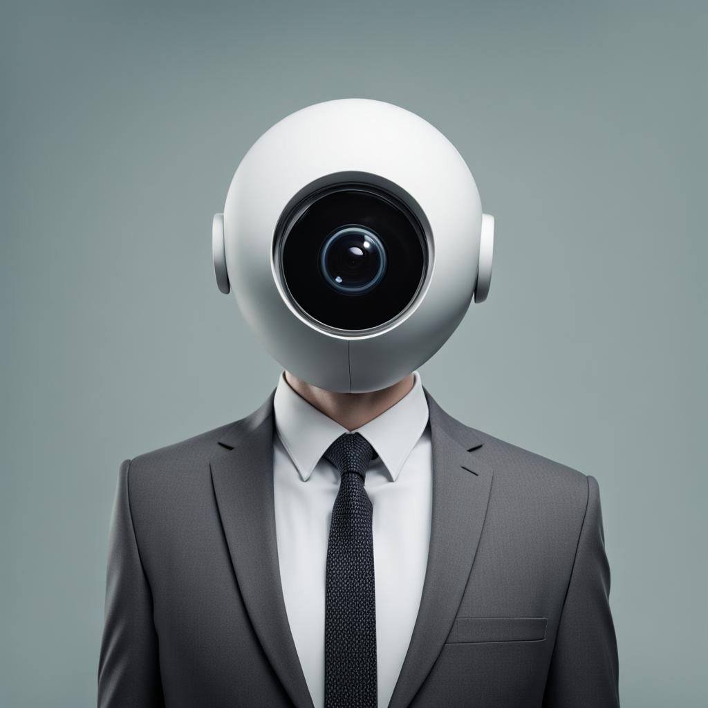 Security Camera Head in Minimalist Style