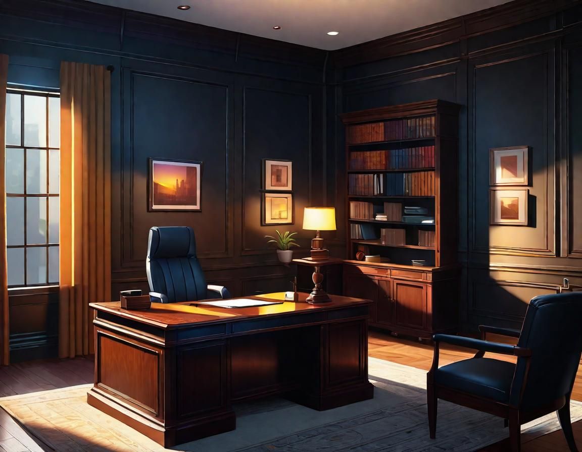 Dark Academia Detective Office with Dynamic Lighting