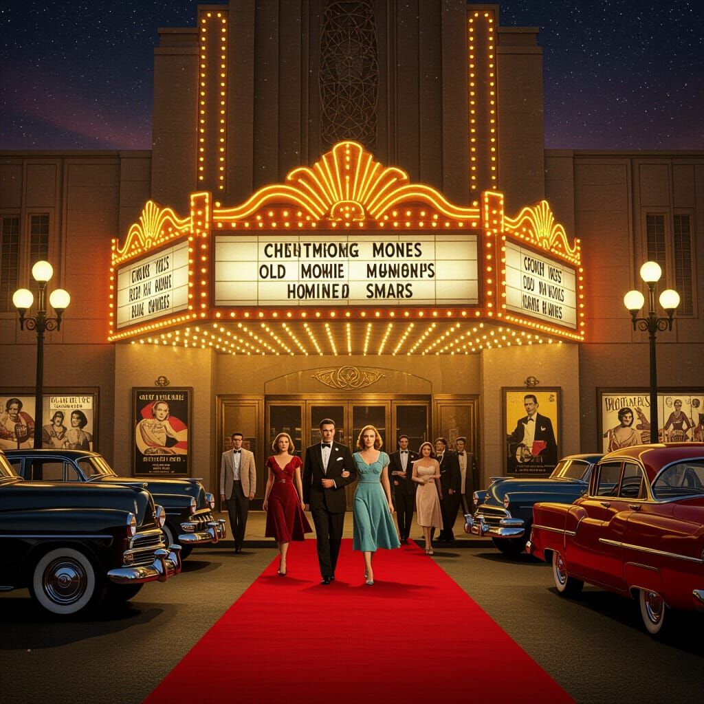 Glamorous 1940s Cinema in Golden Age Style