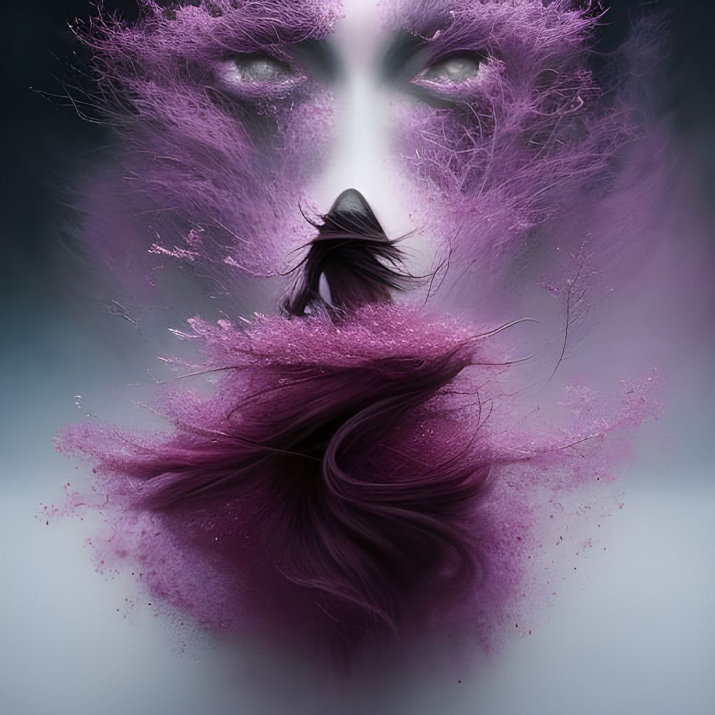 Possessed Girls in Lilac Mist: 3D Pastelgoth Art