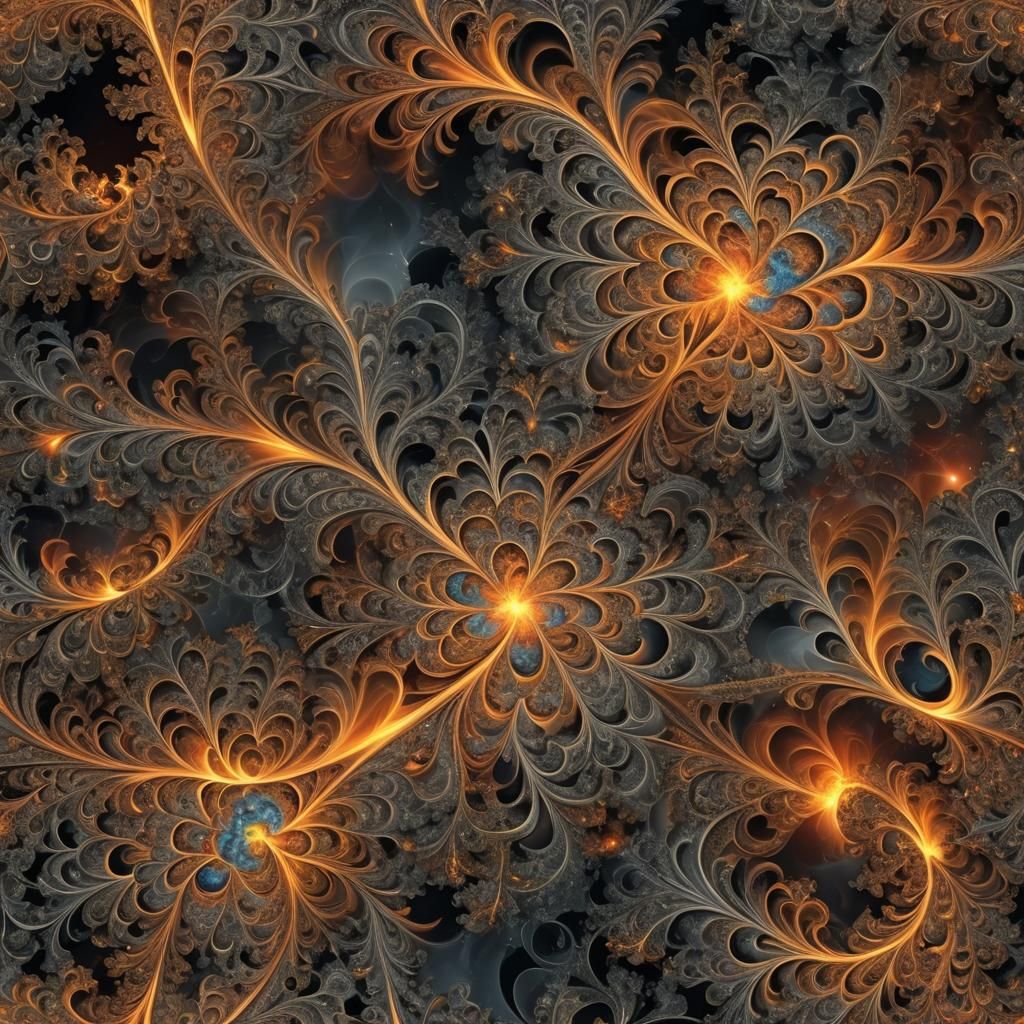 Fiery Ash Galaxy in Fractal Detail