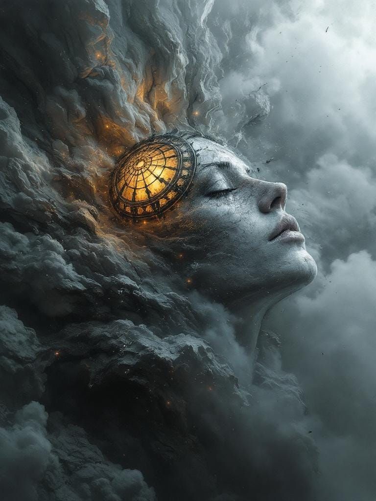 Within a Reflectigraphic Photoimpasto Living Dome, Finally He Relents