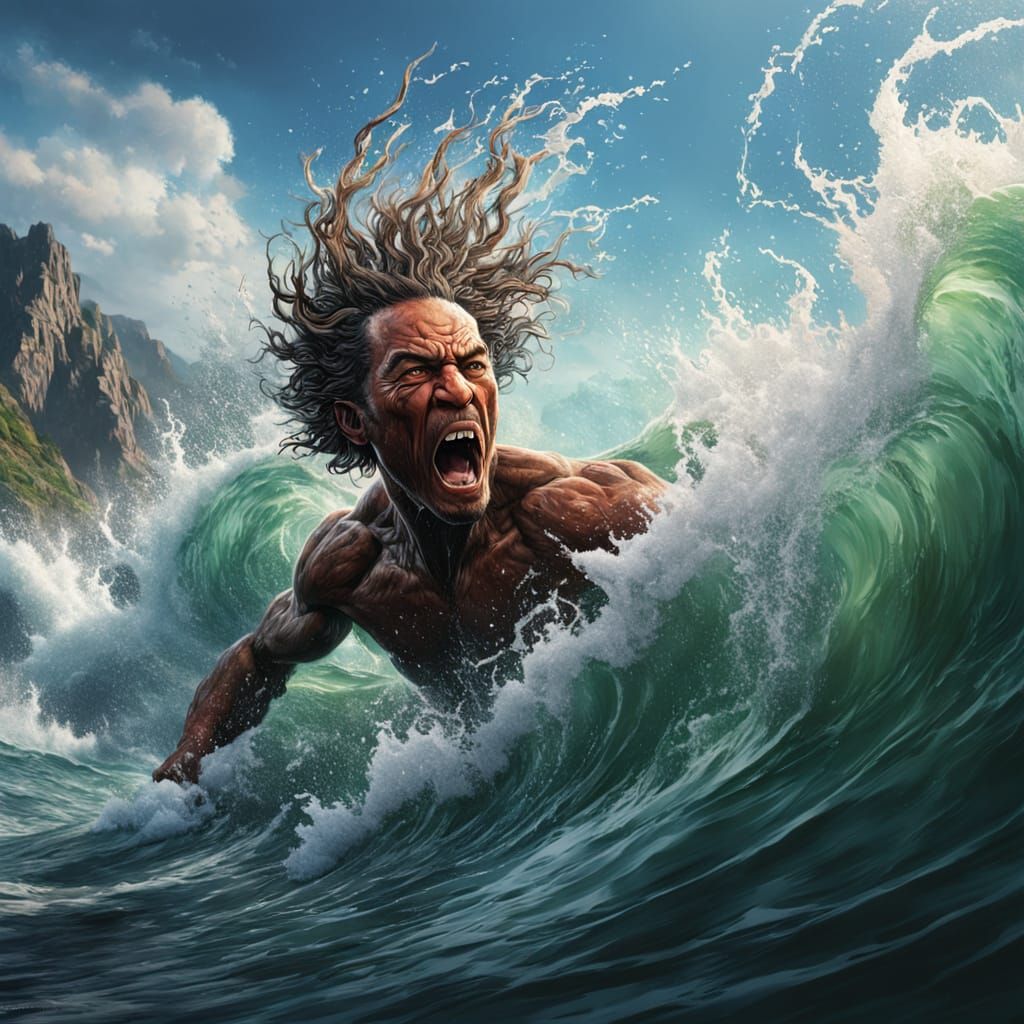 Hyperrealistic Portrait of a Dramatic Youth with a Turbulent...