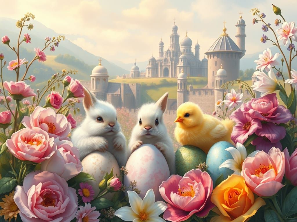 Renaissance Easter: Bunnies, Chicks, and Floral Abundance